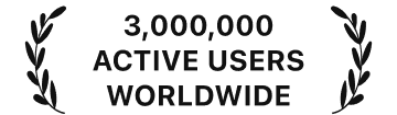 3,000,000 active users worldwide